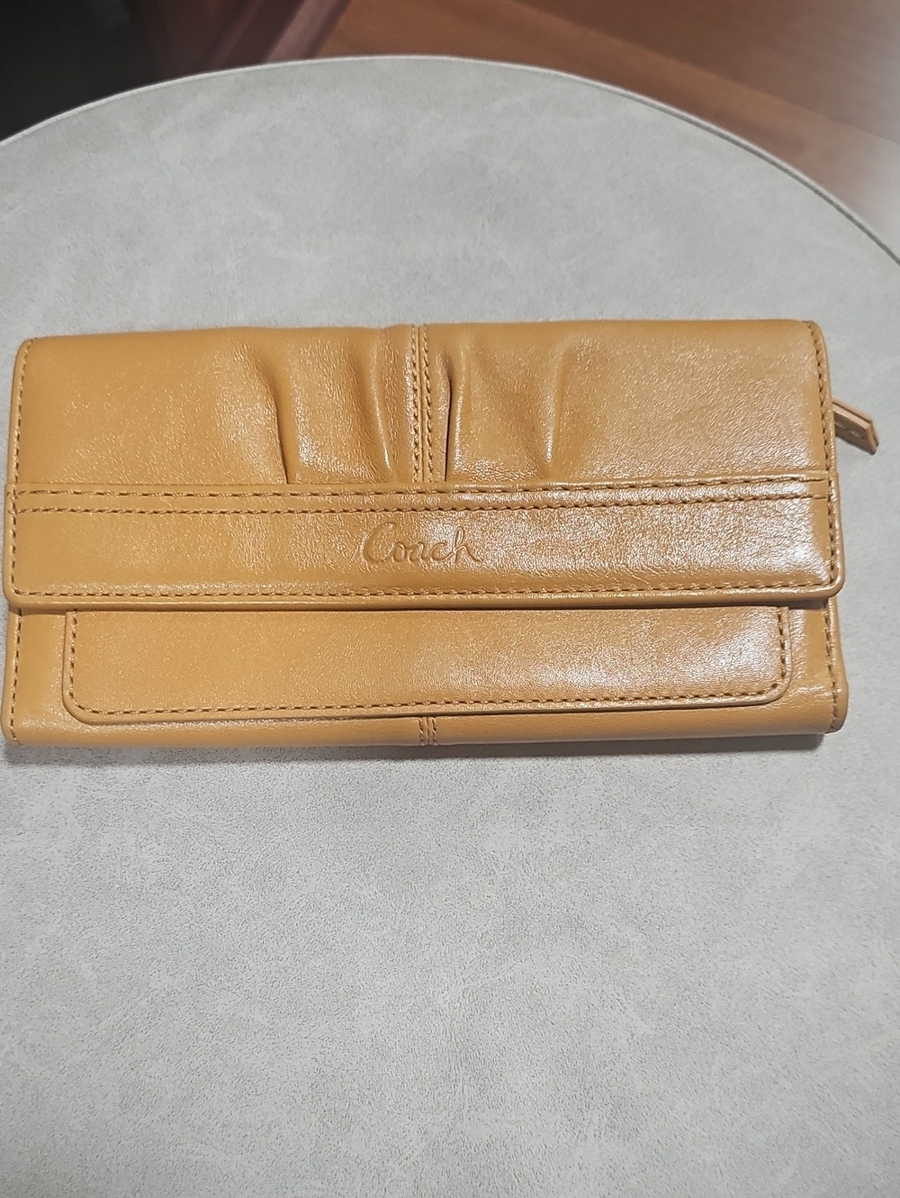 Coach Caramel Leather Continental Wallet